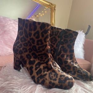 Cheetah print heel boots